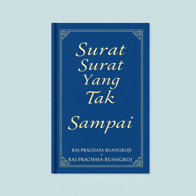 Create a book cover with the title 'Surat Yang Tak Sampai' and the author's name 'Rai Prachaya Ruangroj'