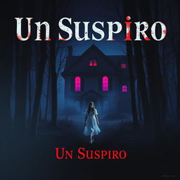 A mysterious movie poster titled 'Un Suspiro' featuring a haunted house in the woods at night