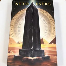 A book cover featuring a mysterious Egyptian black obelisk