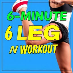 A vibrant and energetic thumbnail for a YouTube short featuring a 6-minute leg workout routine