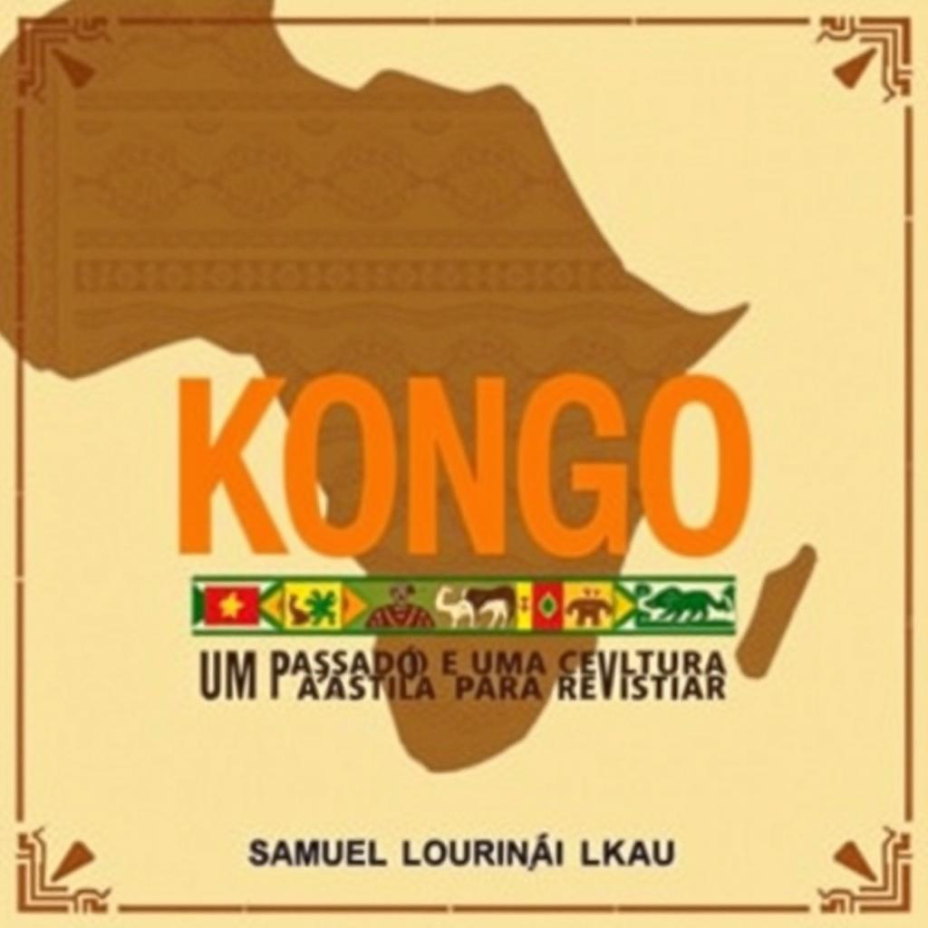 Create a book cover image with the title: 'KONGO: UM PASSADO E UMA CULTURA PARA REVISITAR' and author name: 'SAMUEL LOURENÇO LUKAU'