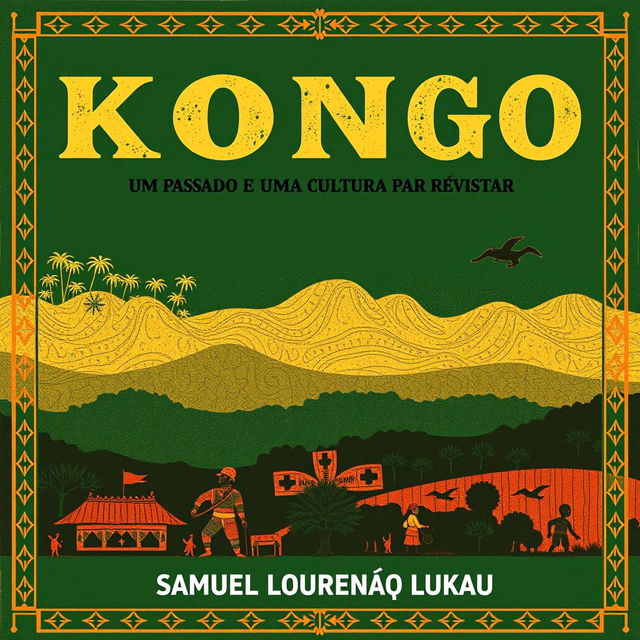 Create a book cover image with the title: 'KONGO: UM PASSADO E UMA CULTURA PARA REVISITAR' and author name: 'SAMUEL LOURENÇO LUKAU'