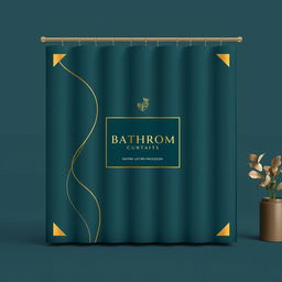 A luxurious bathroom curtain packaging design for a high-end brand