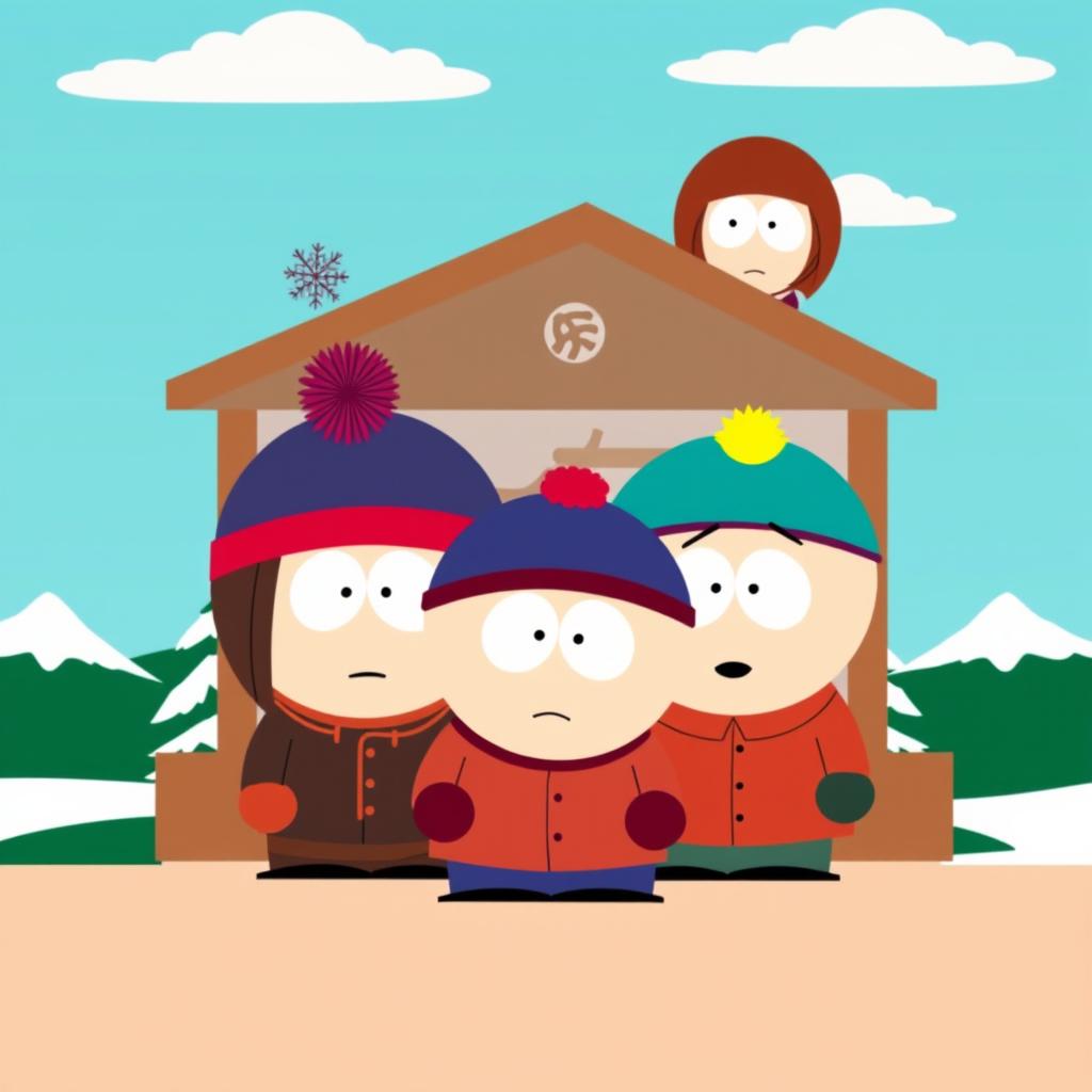 Create an image in the style of South Park