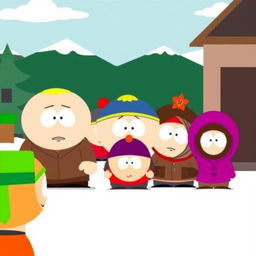 Create an image in the style of South Park