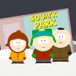 Create an image in the style of South Park