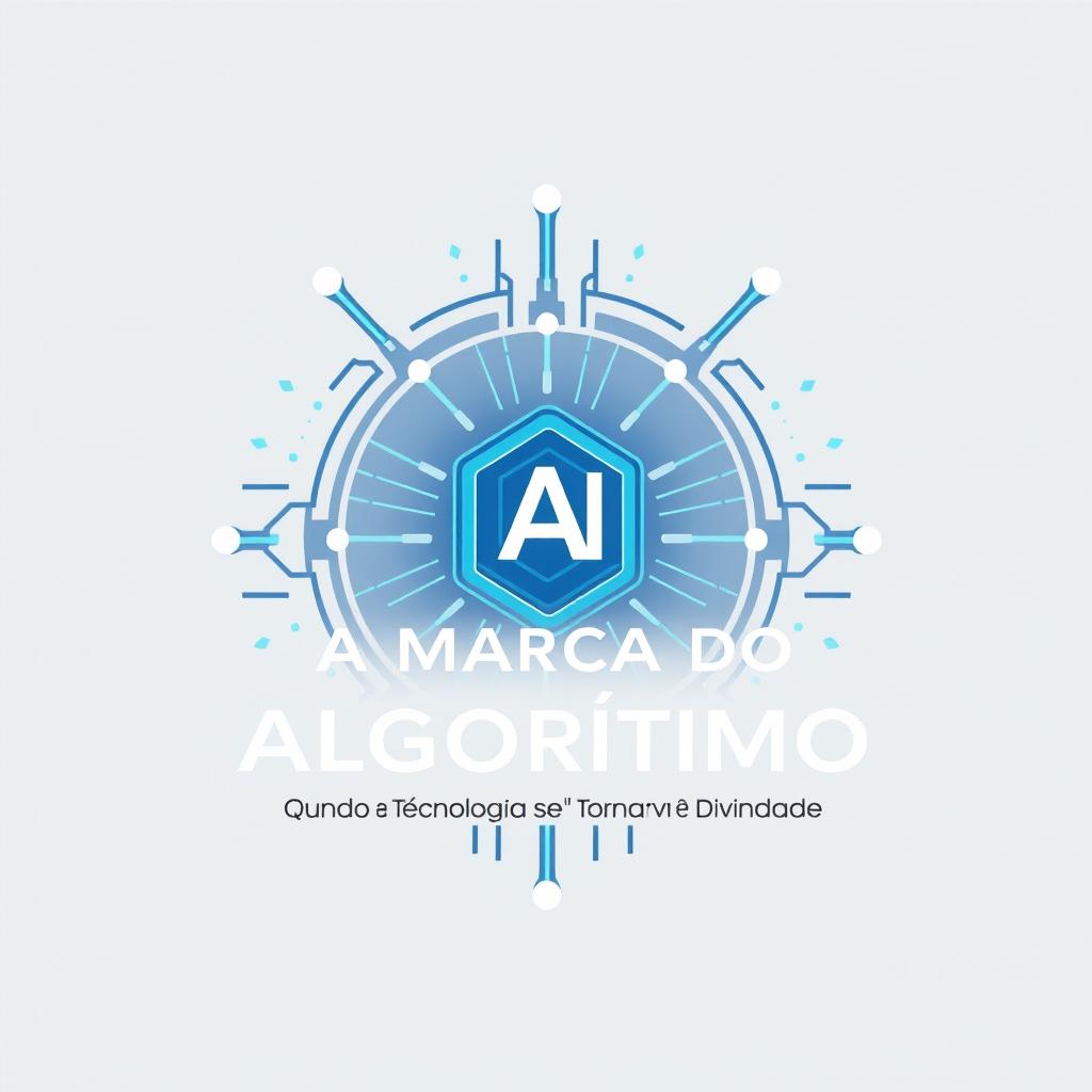 A logo design for 'A Marca do Algorítimo - Quando a Tecnologia se Torna a Nova Divindade'