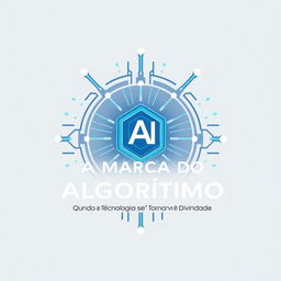 A logo design for 'A Marca do Algorítimo - Quando a Tecnologia se Torna a Nova Divindade'