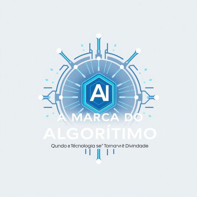 A logo design for 'A Marca do Algorítimo - Quando a Tecnologia se Torna a Nova Divindade'