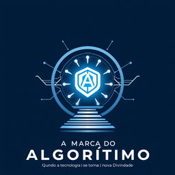 A logo design for 'A Marca do Algorítimo - Quando a Tecnologia se Torna a Nova Divindade'