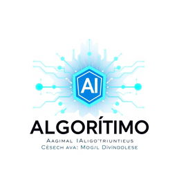 A logo design for 'A Marca do Algorítimo - Quando a Tecnologia se Torna a Nova Divindade'