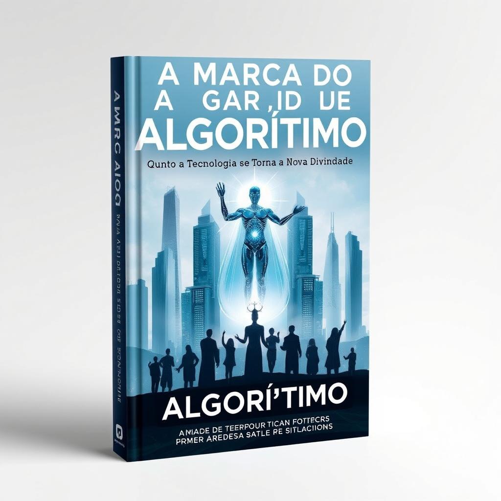 A book cover for 'A Marca do Algorítimo - Quando a Tecnologia se Torna a Nova Divindade'