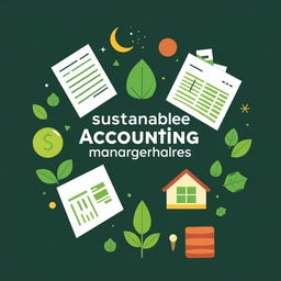 Create an image that represents sustainable management practices in accounting