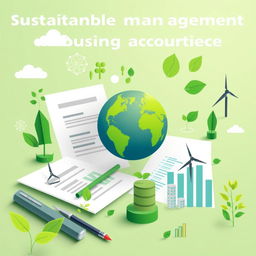 Create an image that represents sustainable management practices in accounting