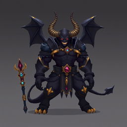 An imposing demon more than 3 meters tall, with skin black as ebony