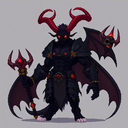 An imposing demon more than 3 meters tall, with skin black as ebony