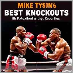 A powerful and dynamic image showcasing Mike Tyson's best knockouts in his boxing career