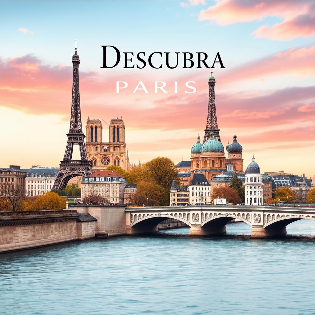 Create a book cover with the title: 'Descubra Paris: O Guia Completo Para Explorar a Cidade Luz'