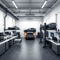 Design a modern car workshop