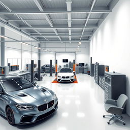 Design a modern car workshop