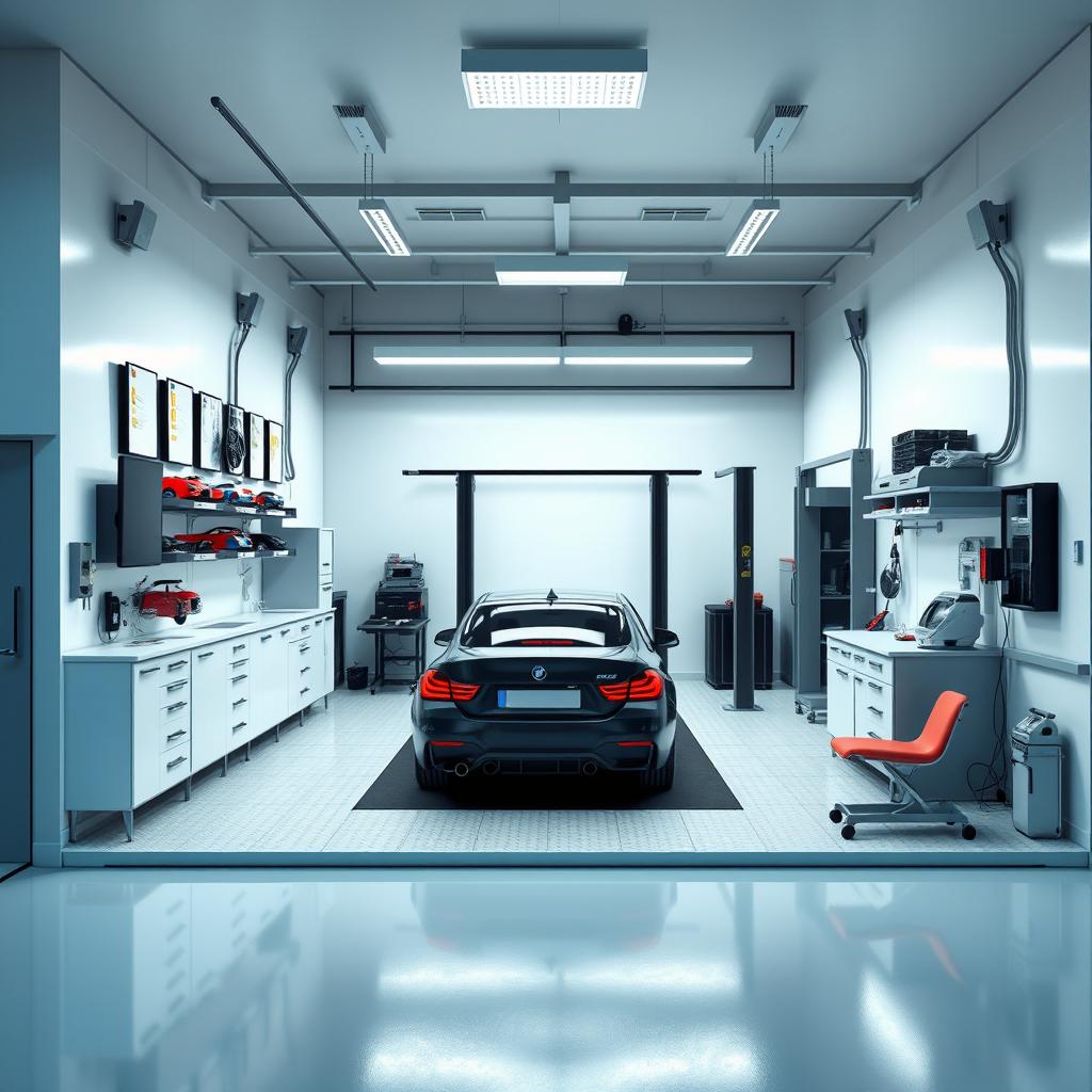 Design a modern car workshop