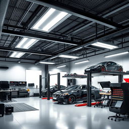 Design a modern car workshop