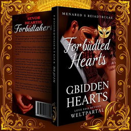 Create a book cover titled 'Forbidden Hearts: A Love Beyond Wealth'