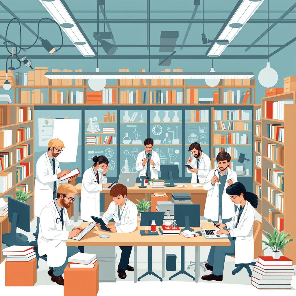 An illustration depicting the strategies and habits of distinguished researchers