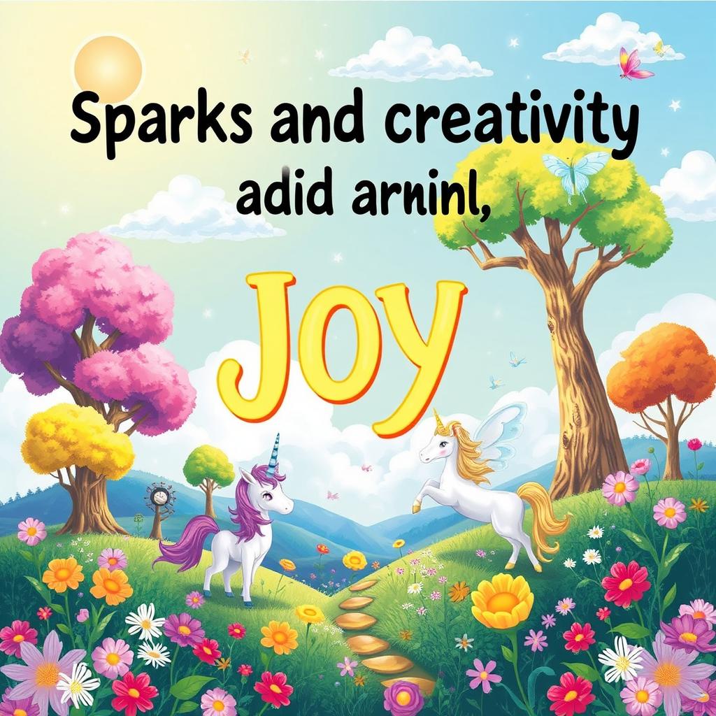 Create a vibrant, imaginative scene that sparks joy and creativity