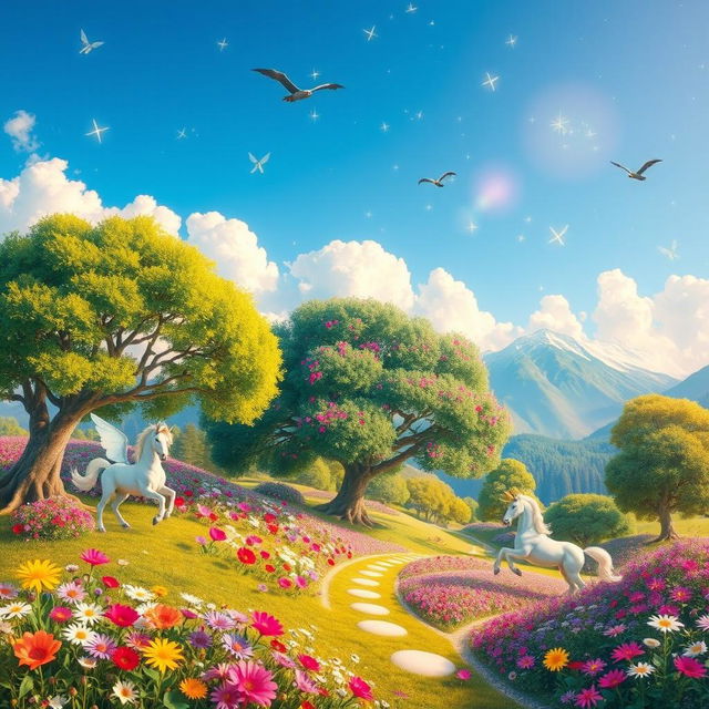 Create a vibrant, imaginative scene that sparks joy and creativity