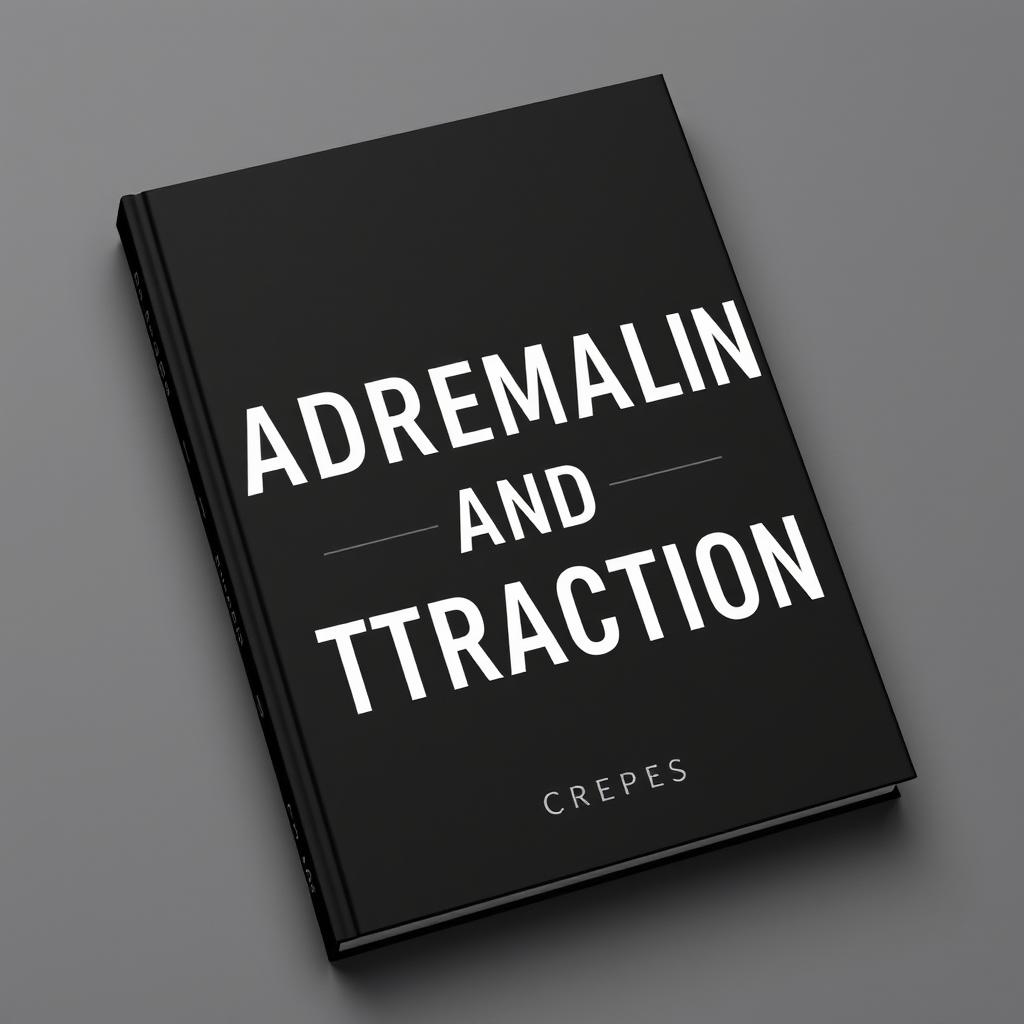 Create a book cover with the title 'Adrenaline and Attraction' in black