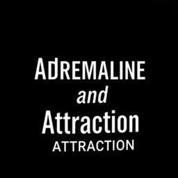 Create a book cover with the title 'Adrenaline and Attraction' in black