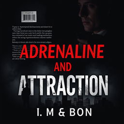 Create a book cover with the title 'Adrenaline and Attraction' that reflects a dark mafia theme