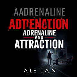 Create a book cover with the title 'Adrenaline and Attraction' that reflects a dark mafia theme