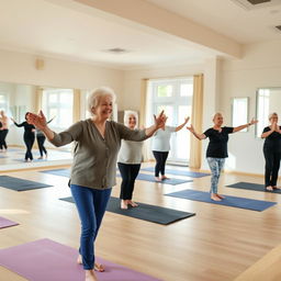 A serene and inviting space designed for yoga and dance classes for senior citizens