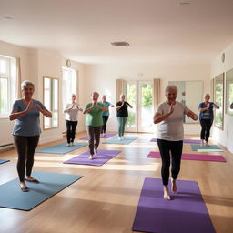 A serene and inviting space designed for yoga and dance classes for senior citizens