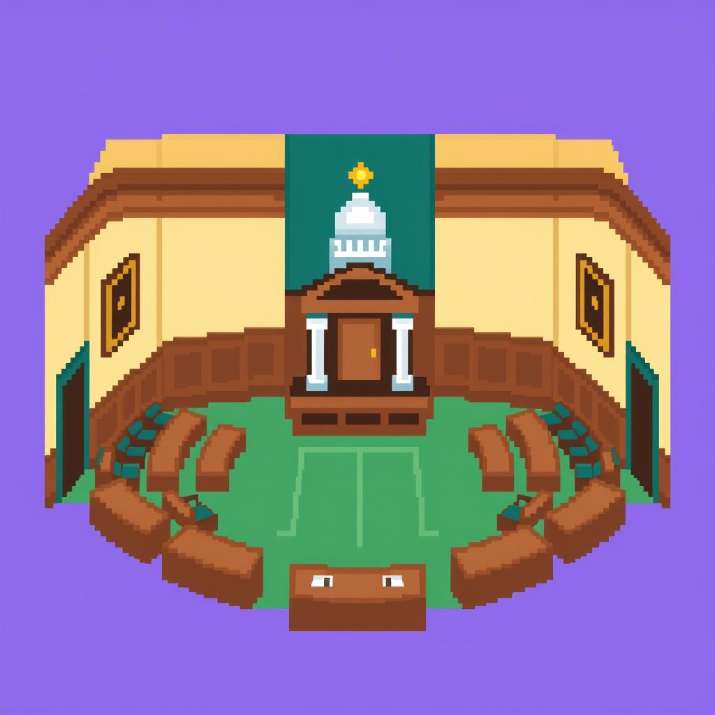 Create a pixel art emoji of a Senate chamber