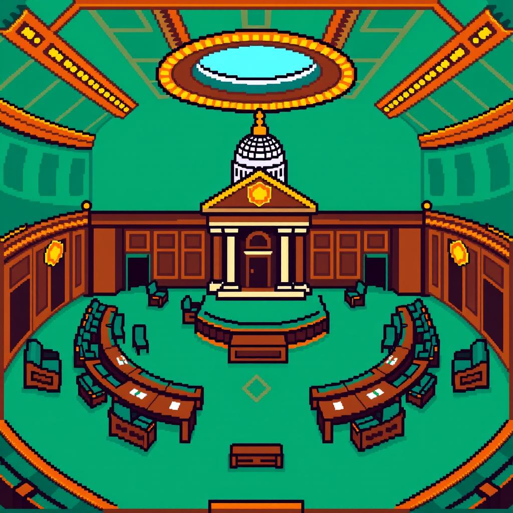 Create a pixel art emoji of a Senate chamber
