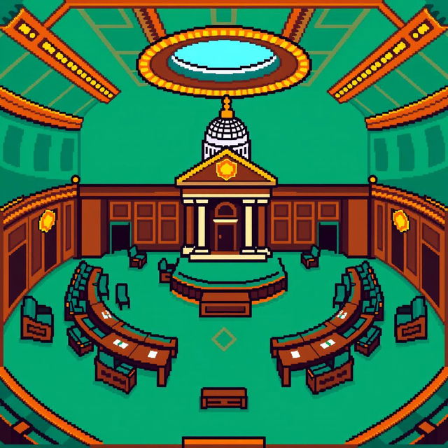 Create a pixel art emoji of a Senate chamber