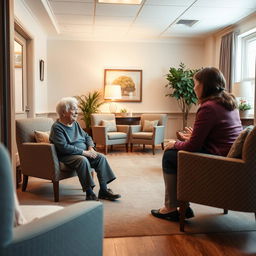 A dedicated psychological assistance area for senior citizens in a recreation center