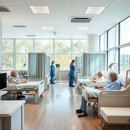 A nursing area for senior citizens in a flexible and bright space