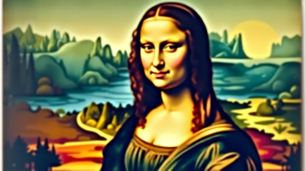 A modern, real-life portrait of the Mona Lisa with a cinematic composition, pastel colors, and a raw, realistic feel