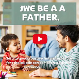 Create a YouTube thumbnail that highlights the importance of being a father and setting a good example for children to foster good communication