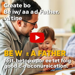 Create a YouTube thumbnail that highlights the importance of being a father and setting a good example for children to foster good communication