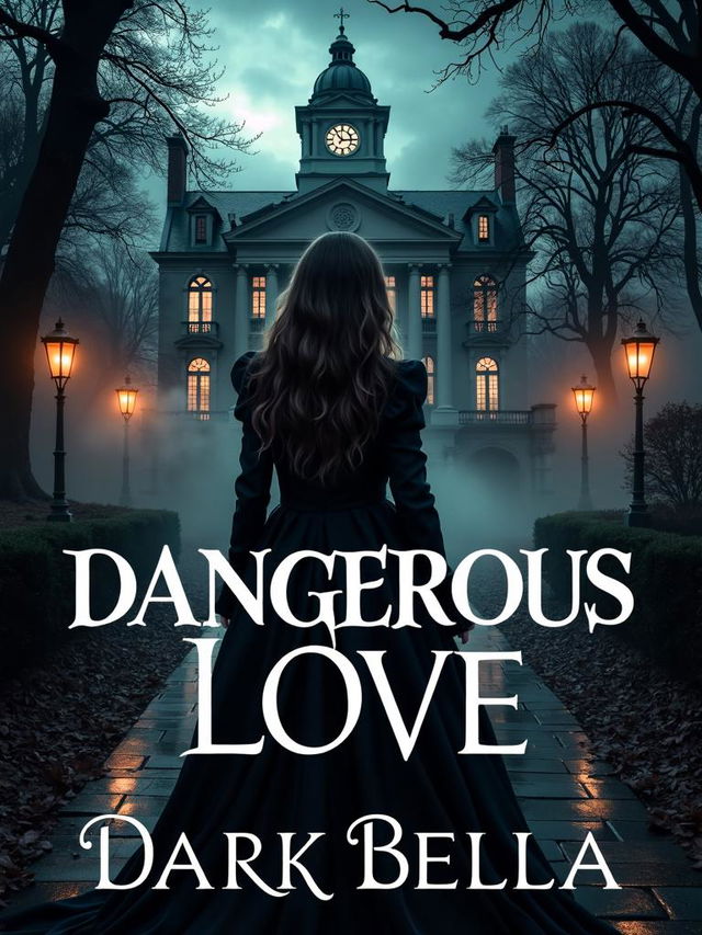 Book cover for dark academia demonic vampire romance novel titled 'Dangerous Love