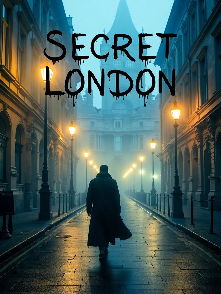 Book cover for inquisitive dark academia mystery spy novel titled 'Secret London' by M