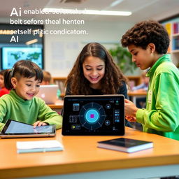 An image depicting an AI-enabled personalized learning platform for secondary school students to enhance self-directed learning