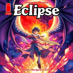 Create a vibrant and dynamic cover for a manga titled 'Eclipse'