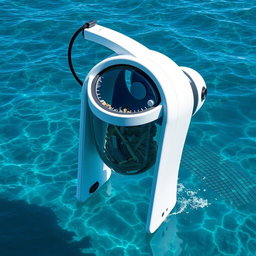 A futuristic sea vacuum with a built-in cutter, designed to clean up ocean debris