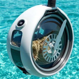 A futuristic sea vacuum with a built-in cutter, designed to clean up ocean debris